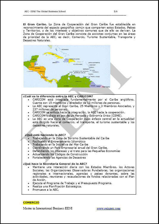 Curs Master: Associació d'Estats del Carib (AEC)